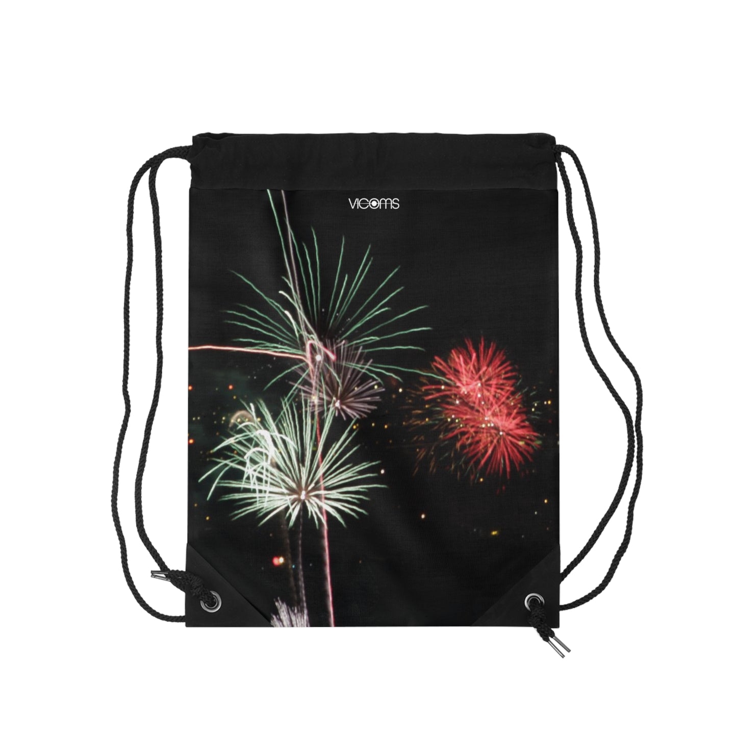 Drawstring Bag with Beautiful High-Res, Full Color Firework Image.