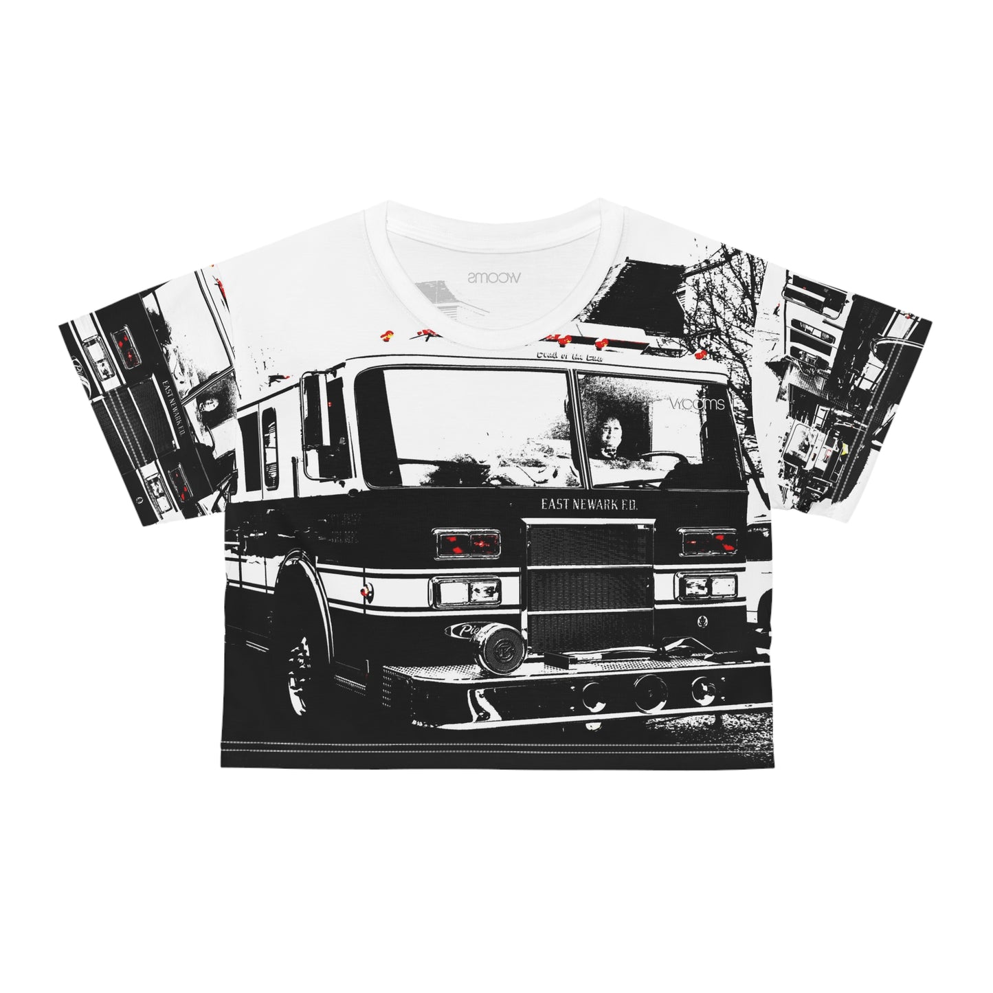 Vintage Firetruck Graphic Crop Tee