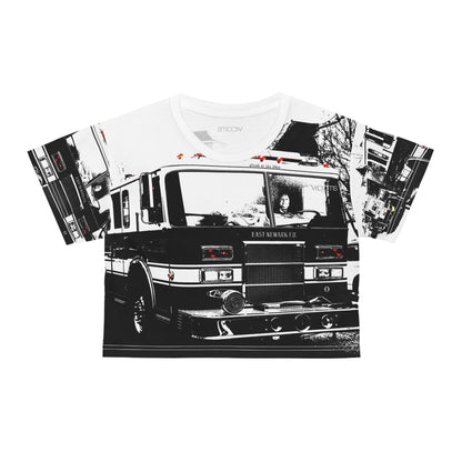 Vintage Firetruck Graphic Crop Tee