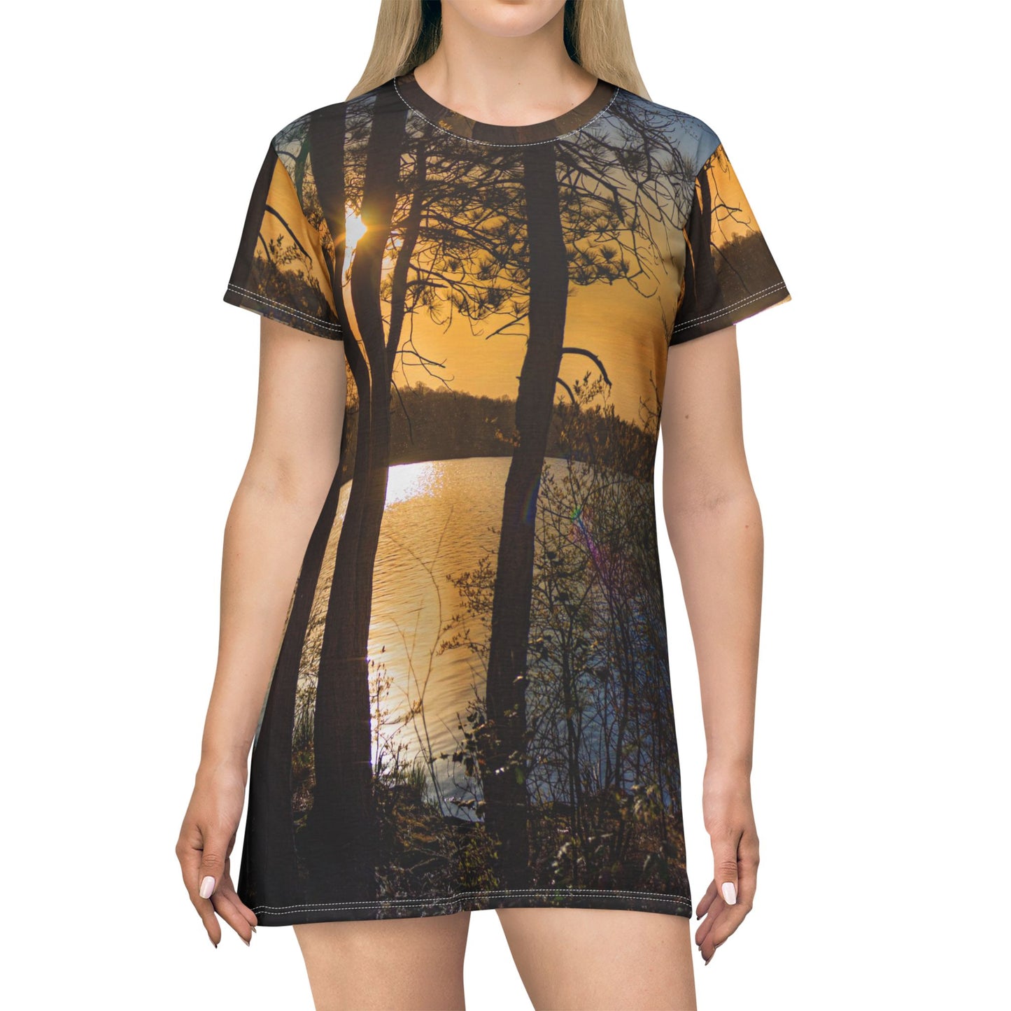 Sunset Lake Dress — Scenic Forest Sunset