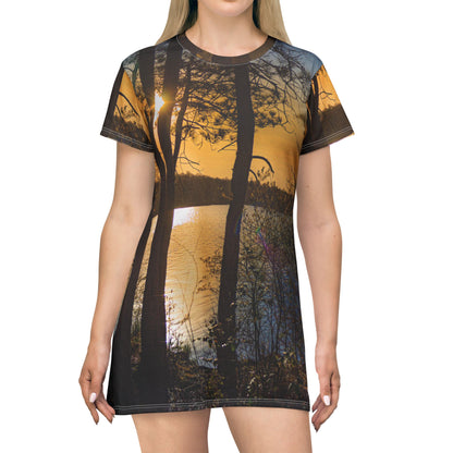 Sunset Lake Dress — Scenic Forest Sunset