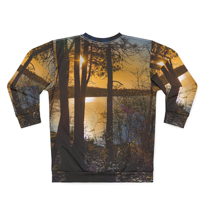 Sunset Lake Scenic Sweatshirt — Forest Silhouette