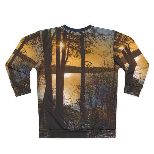 Sunset Lake Scenic Sweatshirt — Forest Silhouette