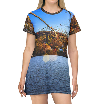 Autumn Lakeview Dress – Scenic Fall Waterfront Vibe