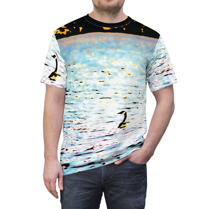 Swan Lake T-Shirt — Watercolor Sunset Nature Shirt