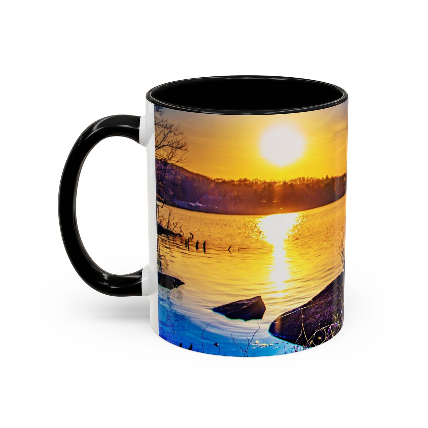 Two Tones, 11oz Accent, Ceramic Coffe Mug with Elegant High-Res, Full Color Natural Landscape Image.
