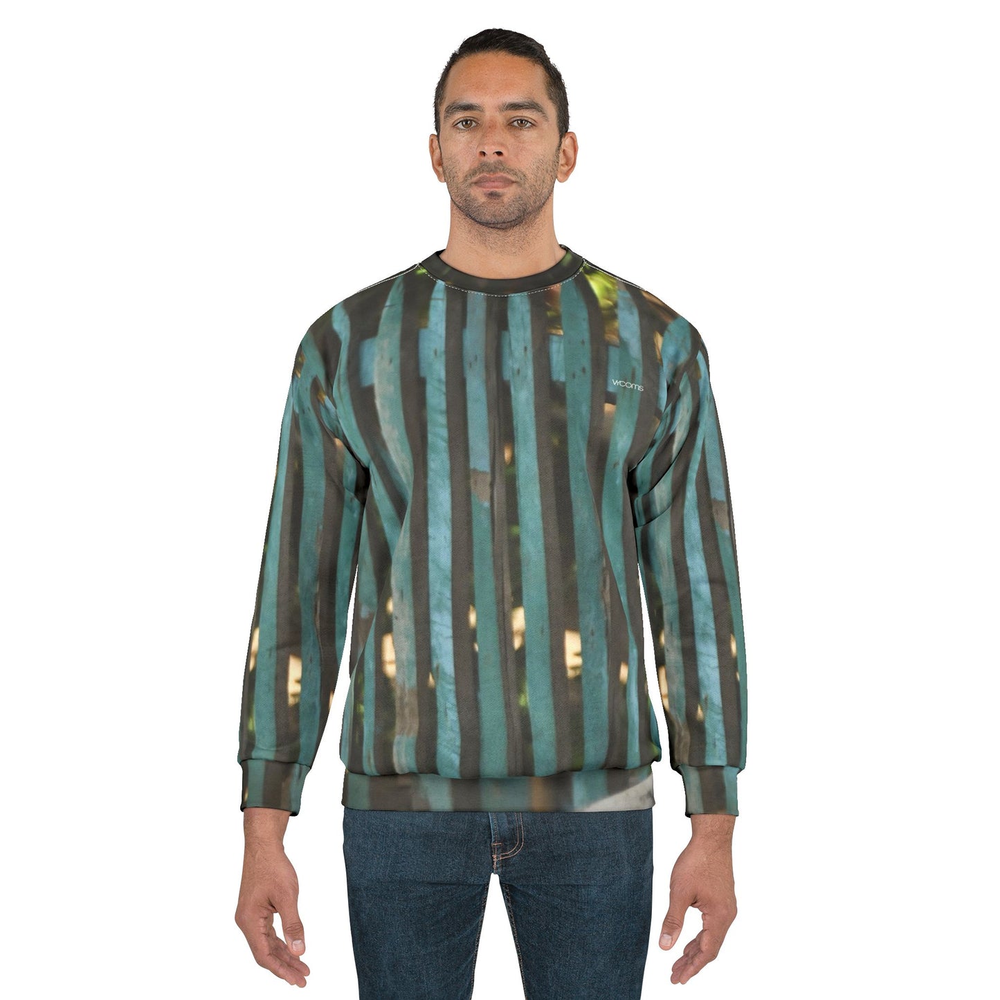 Striped Teal Fence Pattern Sweatshirt