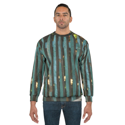Striped Teal Fence Pattern Sweatshirt