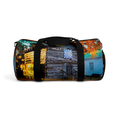 Bolsa de deporte con estampado de cabaña colorida: perfecta para viajes y aventuras al aire libre