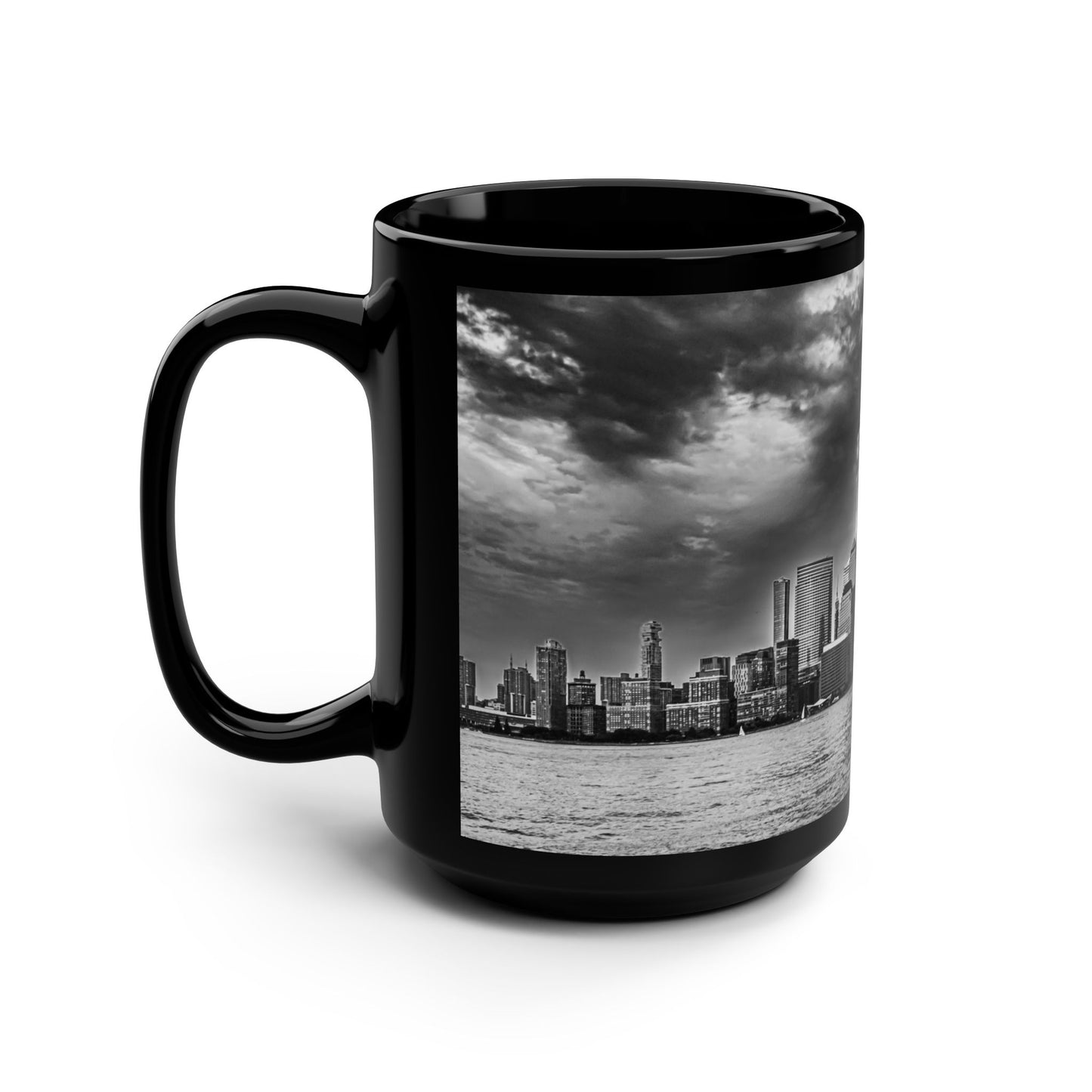 Elegant 15oz Ceramic Coffe Mug With High-Res, Full Color New York Sky Line Image.