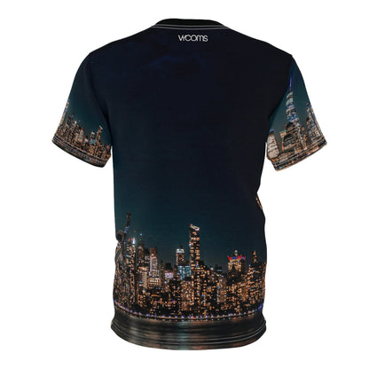 NYC Lower West Side Skyline Night Tee — Hudson River Photo Print