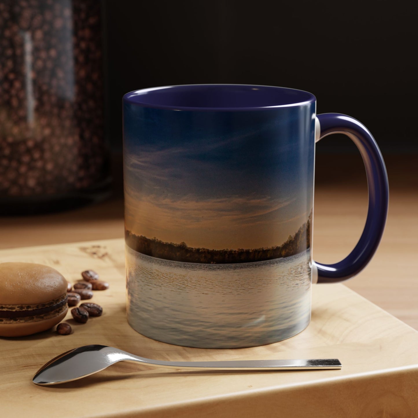 Two Tones, 11oz Accent, Ceramic Coffe Mug with Elegant High-Res, Full Color Natural Landscape Image.