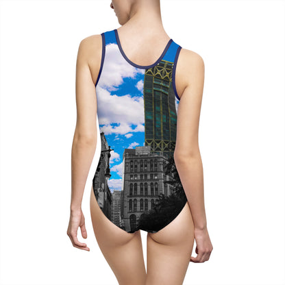 Manhattan Metropolitan Contrast – Architectural Symphony Swimsuit