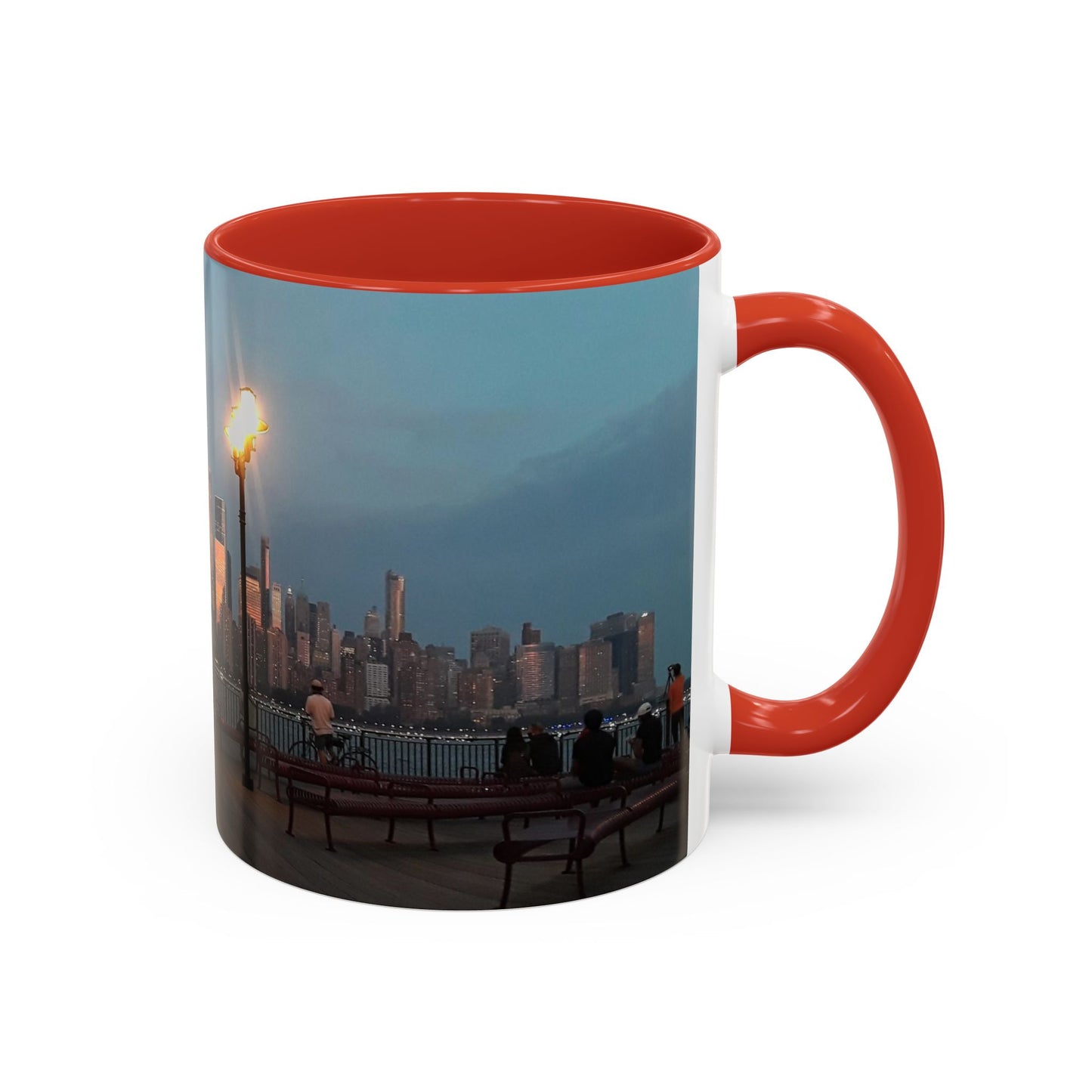 Two Tone 11 oz. Ceramic Mug, Printed with a High-Res Image of  New  York City View.