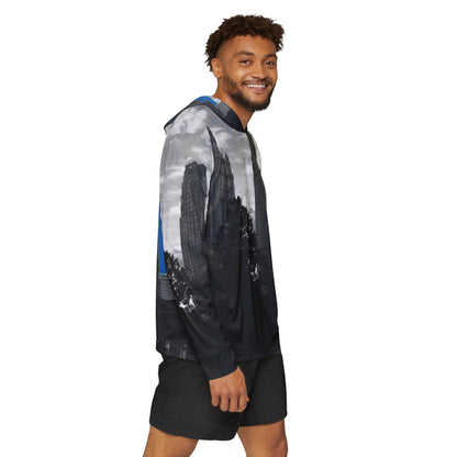Lower Manhattan NYC Skyline Waterproof Warmup Hoodie — One World Trade Center Design