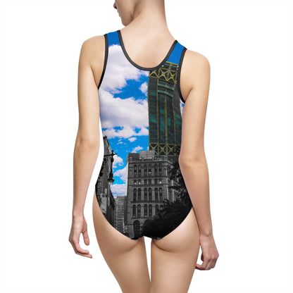 Manhattan Metropolitan Contrast – Architectural Symphony Swimsuit