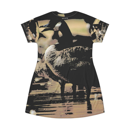 Lakeside Duck Dress – High-Contrast Serenity Edition