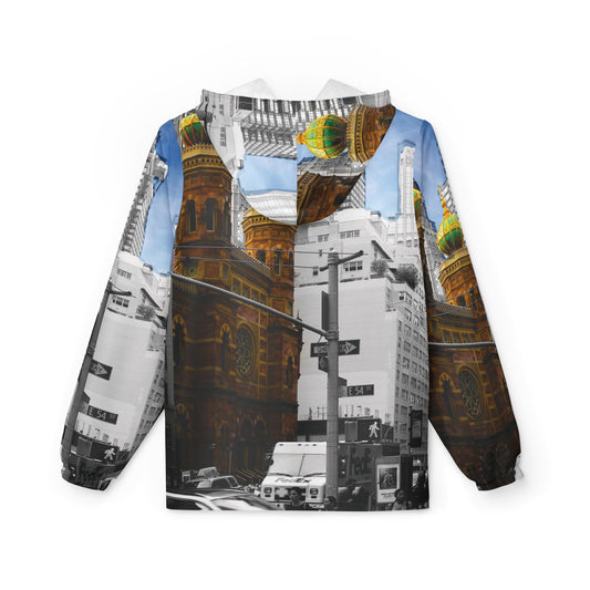 New York Environment Windbreaker Jacket — Cityscape Photo All-Over Print