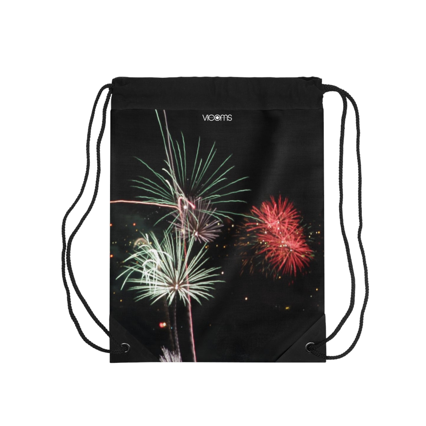 Drawstring Bag with Beautiful High-Res, Full Color Firework Image.