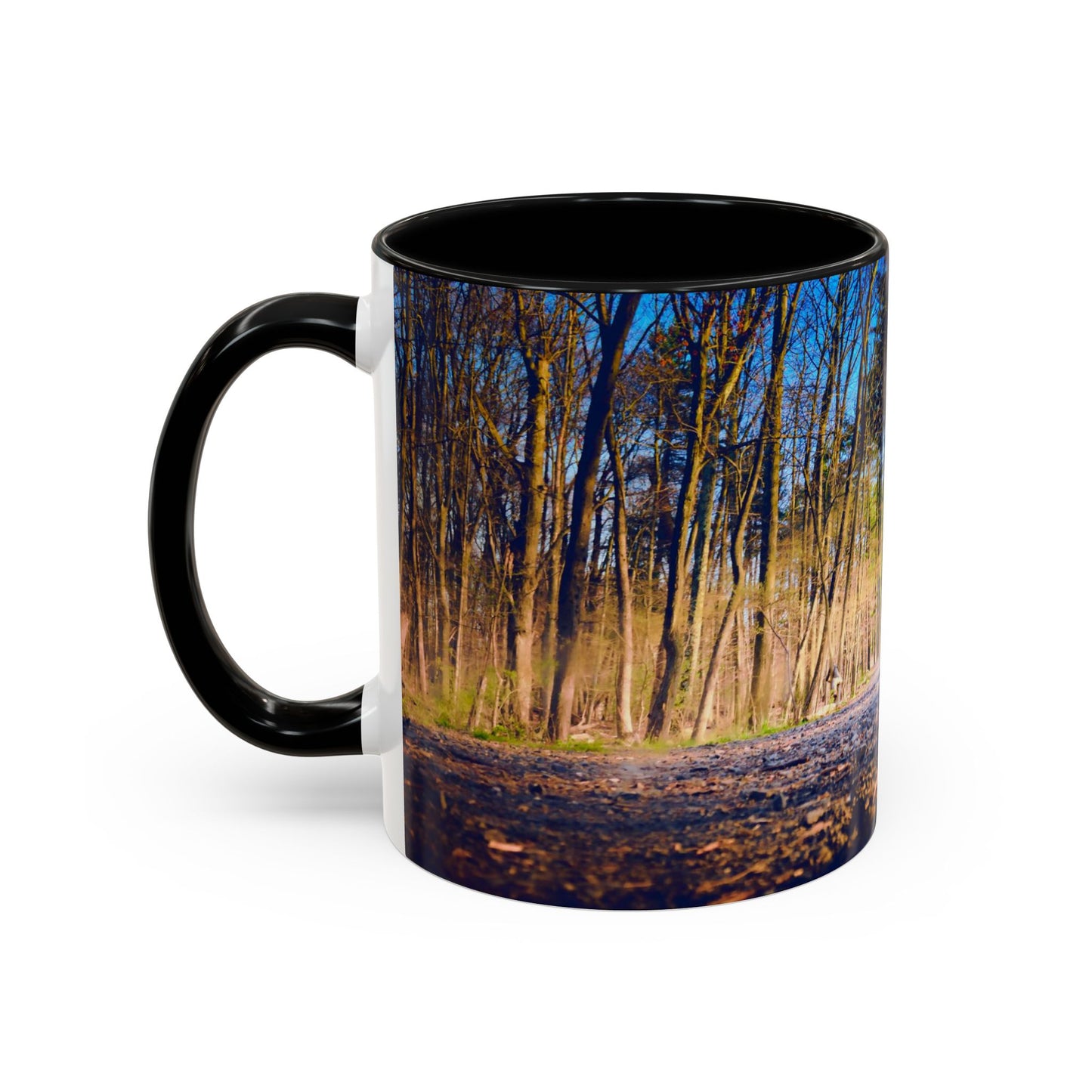 Two Tones, 11oz Accent, Ceramic Coffe Mug with Elegant High-Res, Full Color Natural Landscape Image.