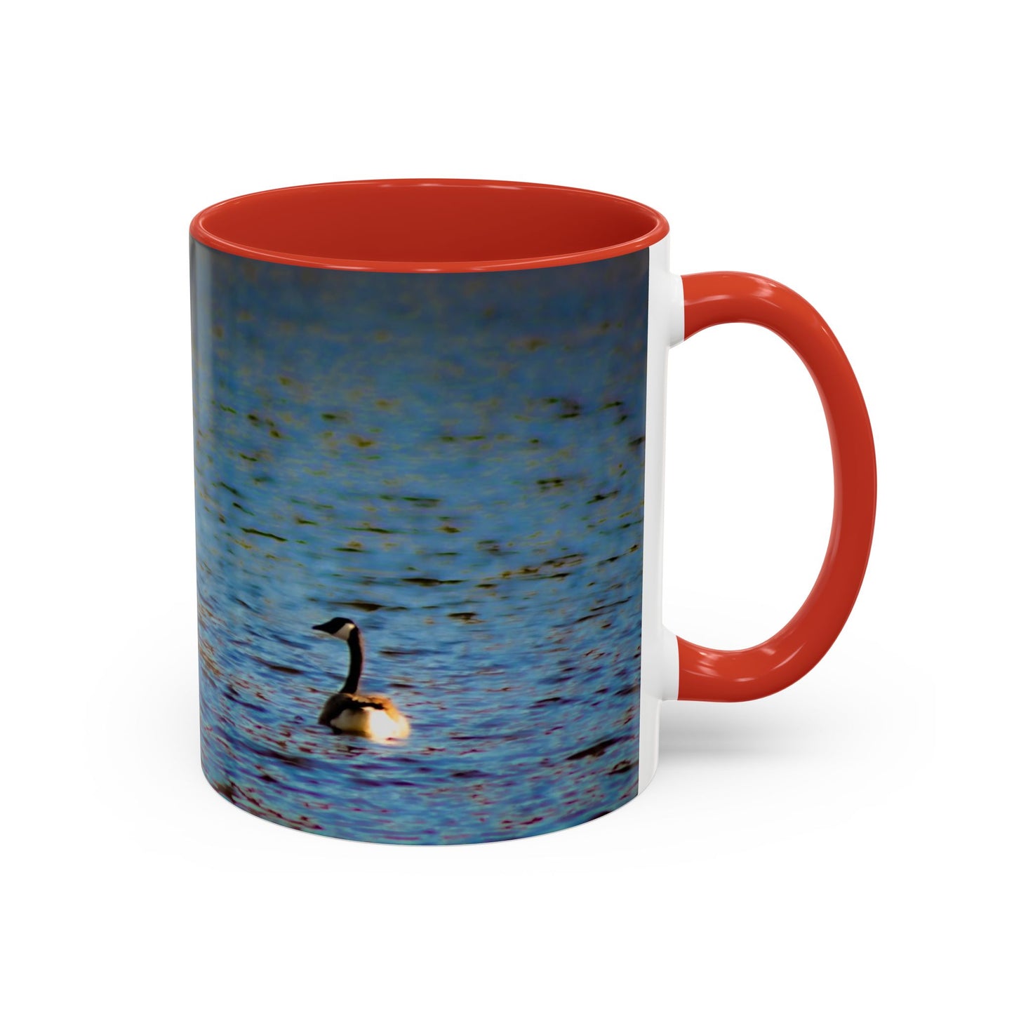 Two Tones, 11oz Ceramic Coffe Mug with Elegant High-Res, Full Color Natural Landscape Image.