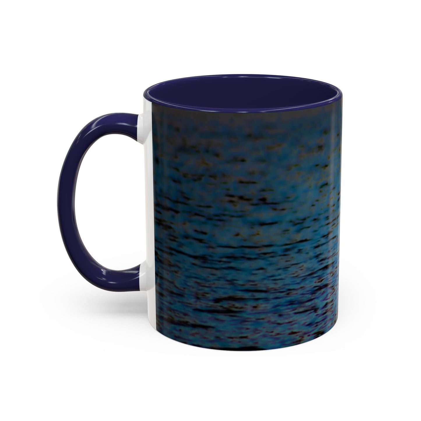 Two Tones, 11oz Ceramic Coffe Mug with Elegant High-Res, Full Color Natural Landscape Image.
