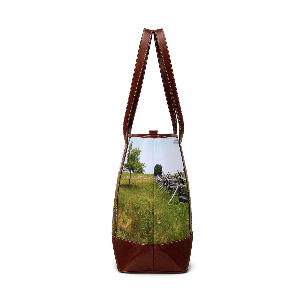 Country Meadow Tote Bag — Rustic Fence Landscape Handbag