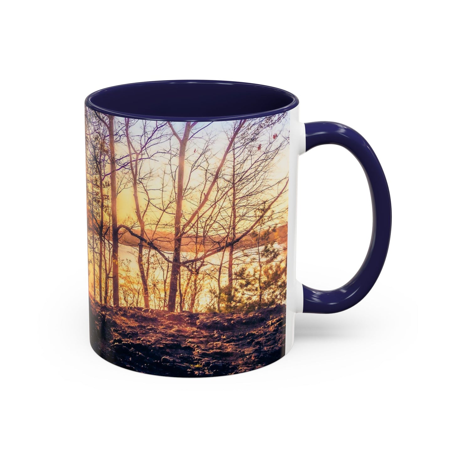 Two Tones, 11oz Ceramic Coffe Mug with Elegant High-Res, Full Color Natural Landscape Image.