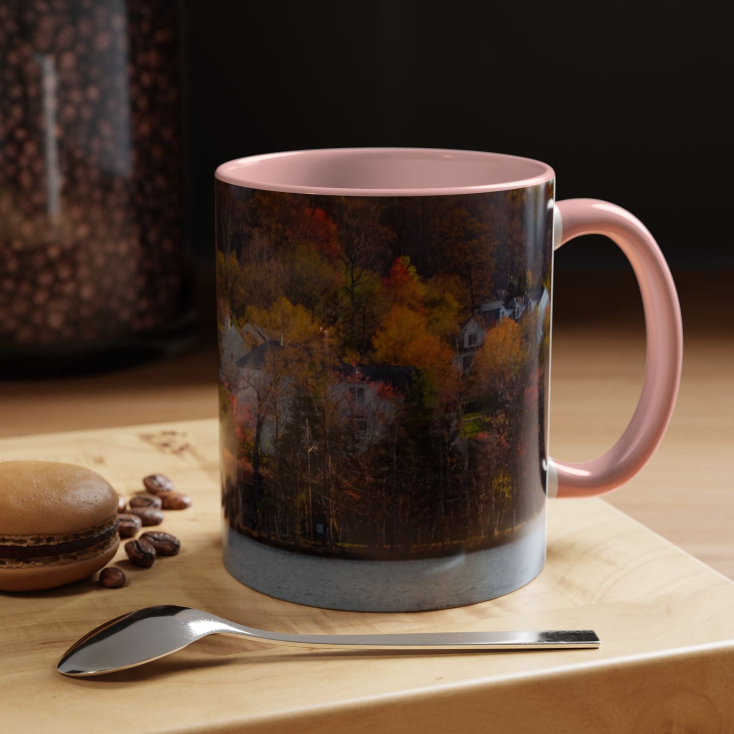 Two Tones, 11oz Ceramic Coffe Mug with Elegant High-Res, Full Color Natural Landscape Image.