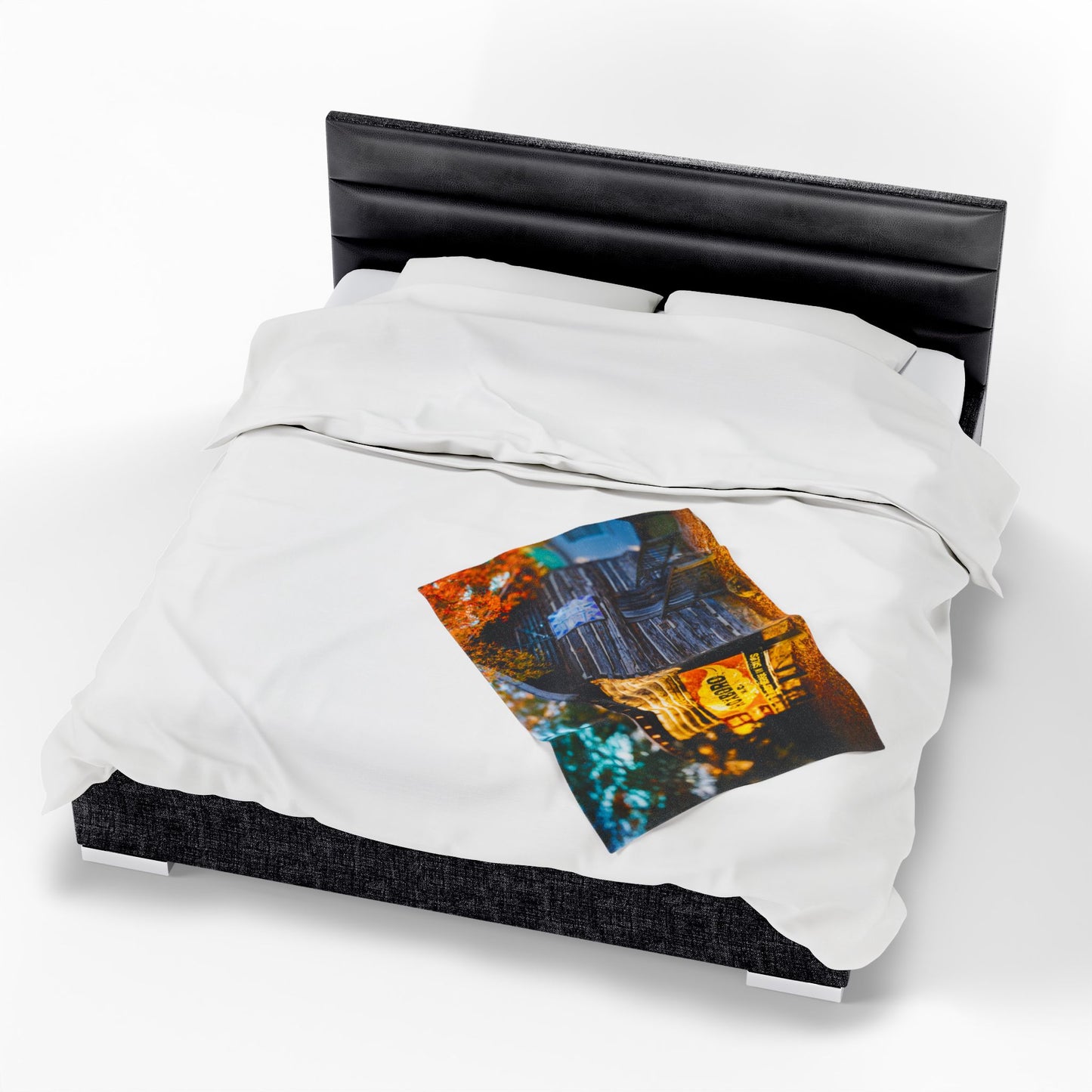 Velveteen Plush Blanket with beautiful car image.