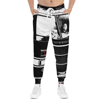 Fire Truck Joggers — Retro Black & White Streetwear
