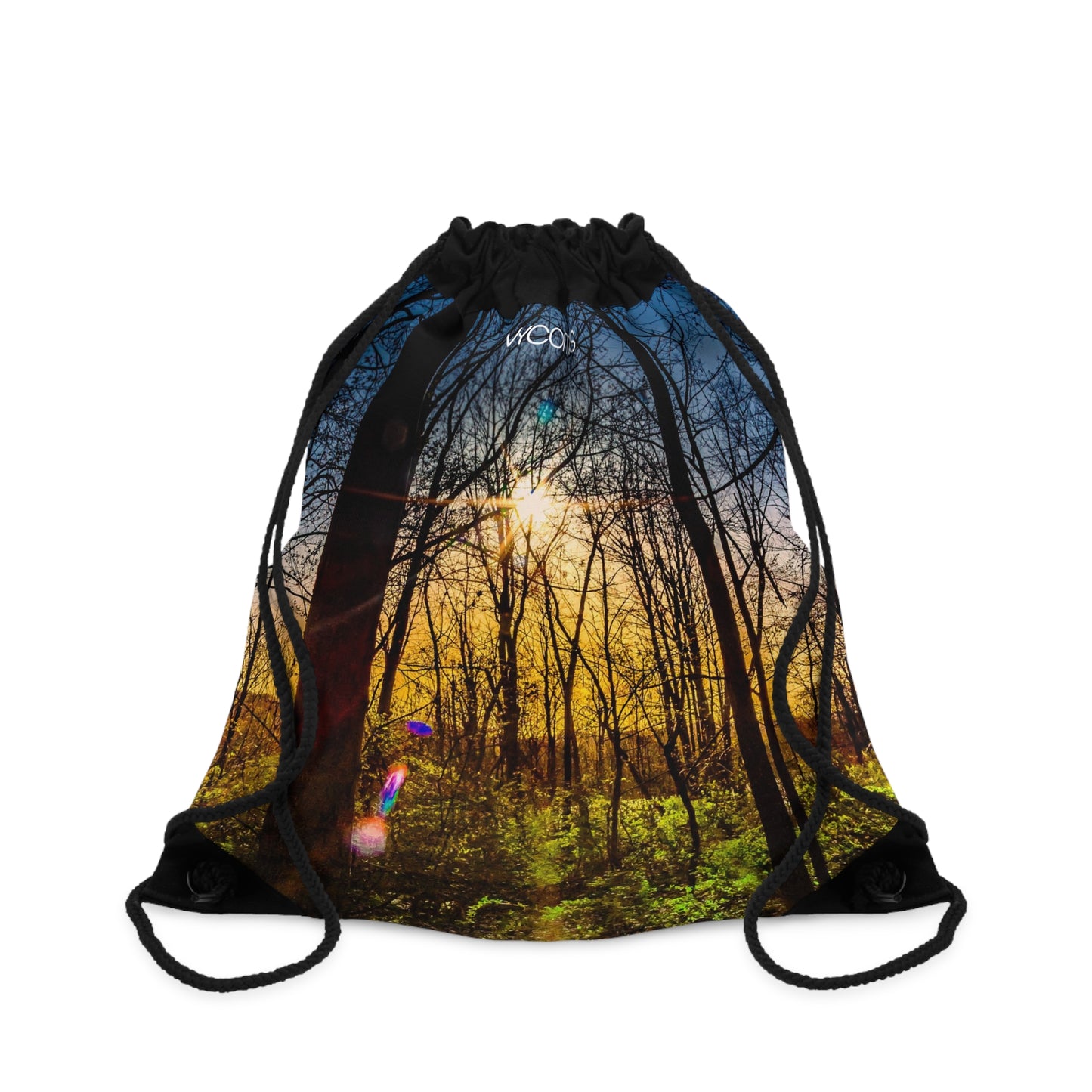 Drawstring Bag with Beautifull High-Res, Golden Hour Forest Image