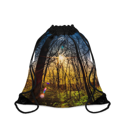 Drawstring Bag with Beautifull High-Res, Golden Hour Forest Image