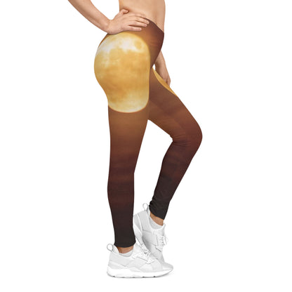 Sunset Moon Leggings — Women's Cosmic Yoga Leggings