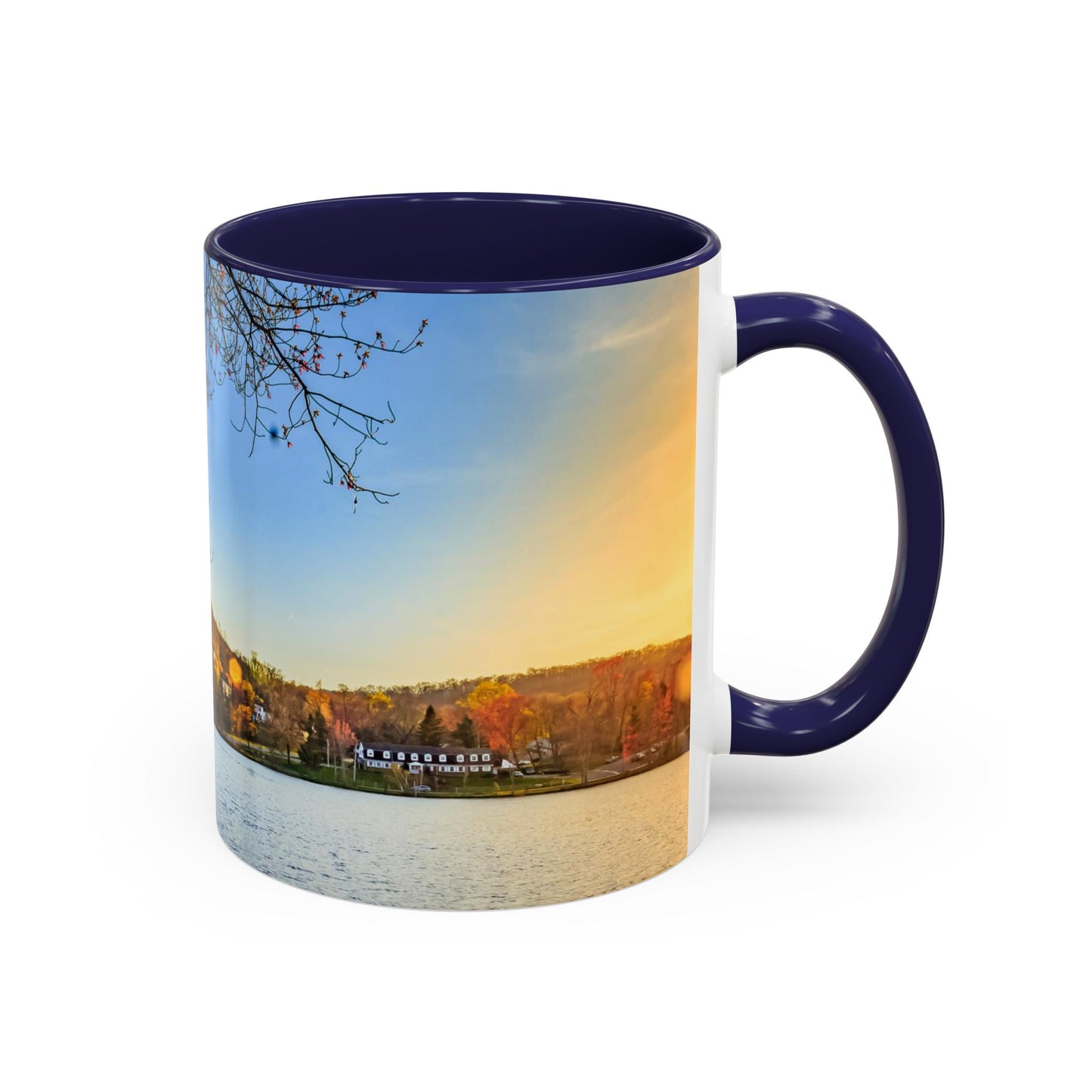 Two Tones, 11oz Accent, Ceramic Coffe Mug with Elegant High-Res, Full Color Natural Landscape Image.