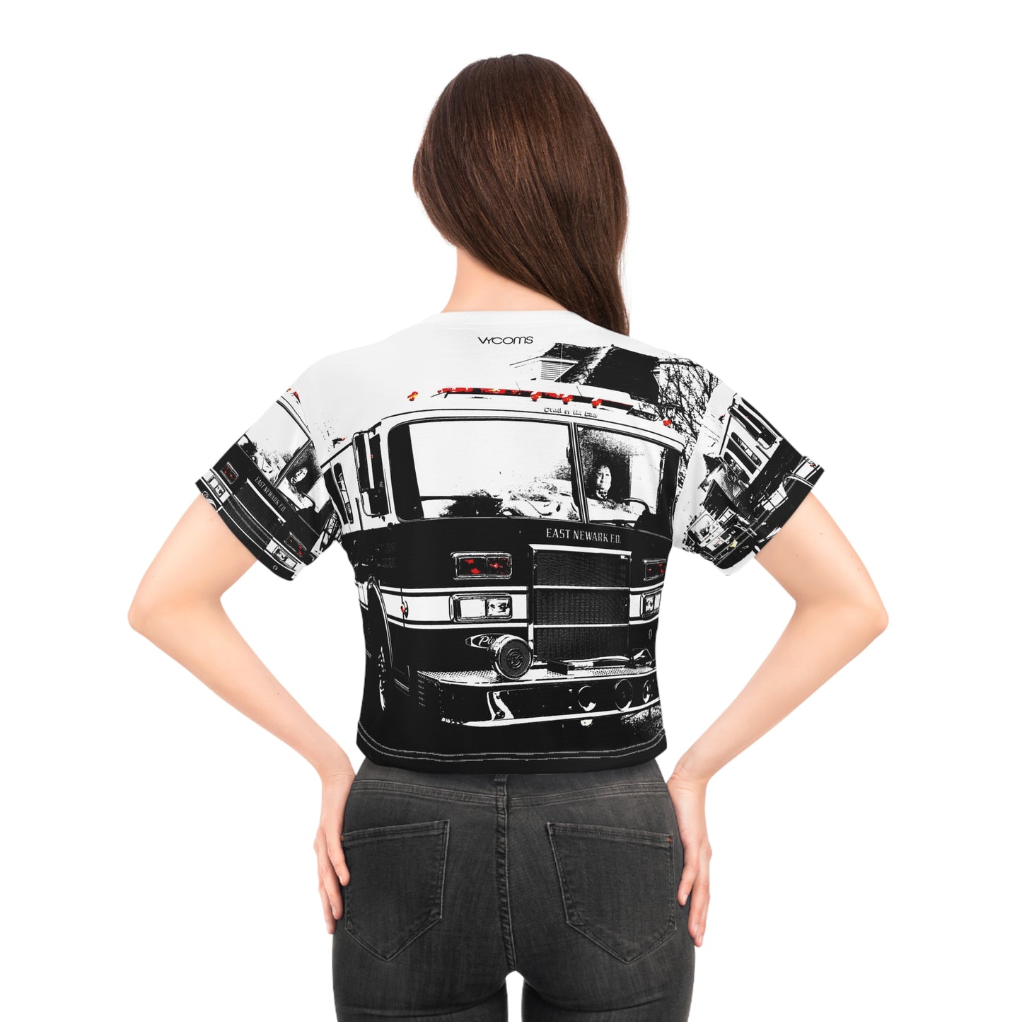 Vintage Firetruck Graphic Crop Tee