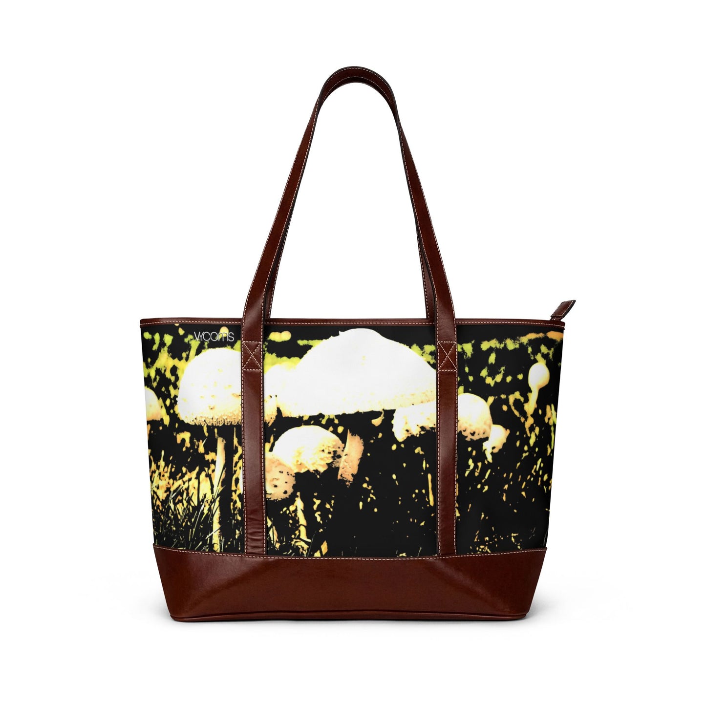 Mushroom Field Tote Bag — Whimsical Nature Handbag with Vintage Glow