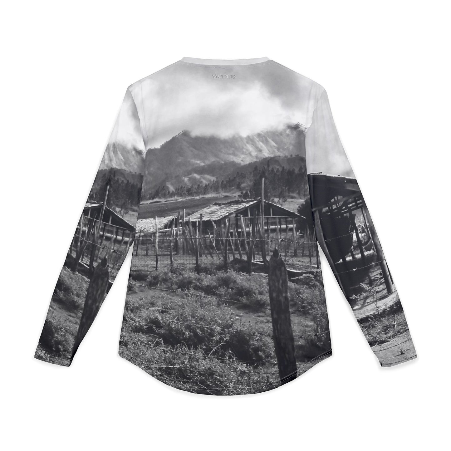 Men's Vintage Ranch UV Protection Long-Sleeve Shirt — Black & White Scenic