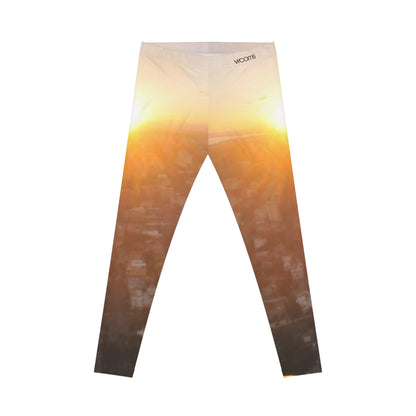 Sunrise Cityscape Leggings — Women's Casual Yoga & Everyday Pants