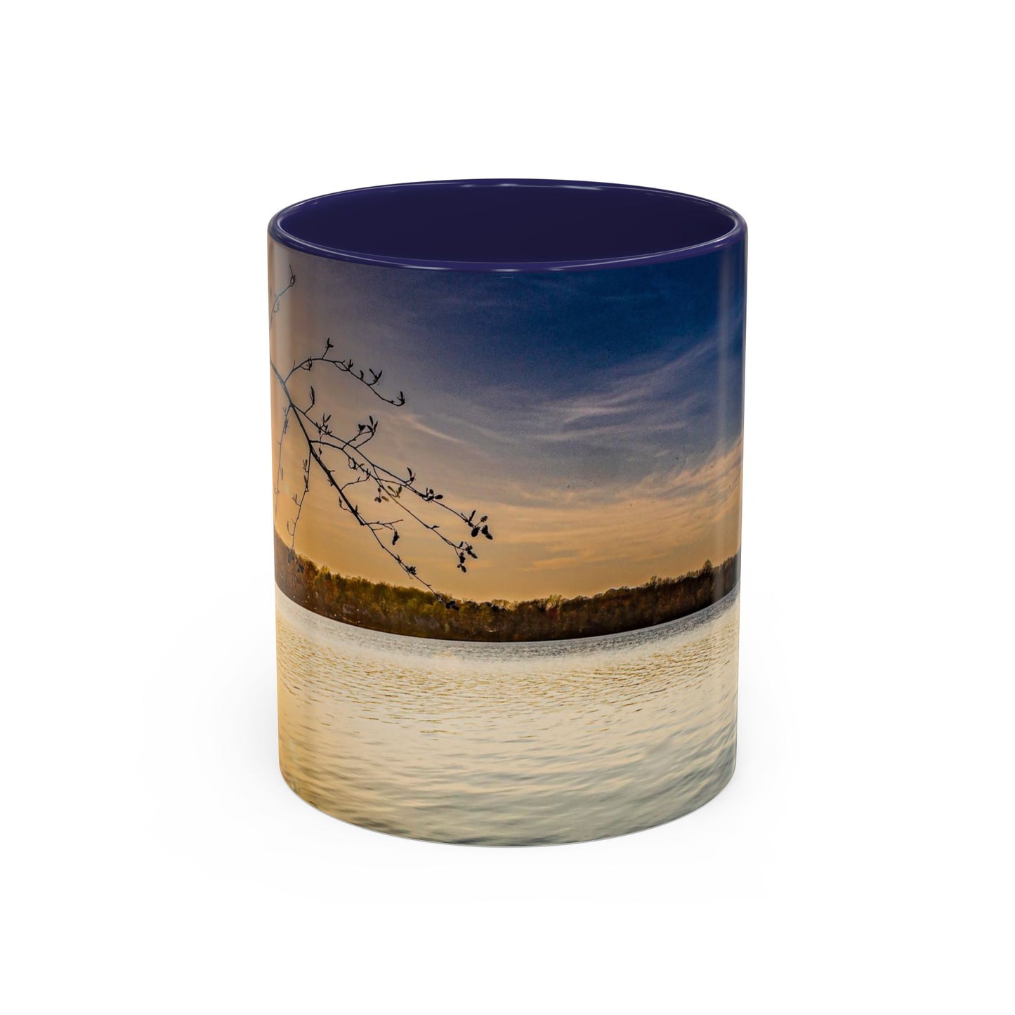 Two Tones, 11oz Accent, Ceramic Coffe Mug with Elegant High-Res, Full Color Natural Landscape Image.