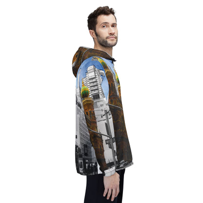 New York Environment Windbreaker Jacket — Cityscape Photo All-Over Print