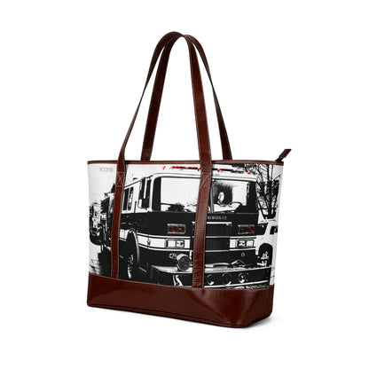 Firetruck Photo Handbag – Vintage Fire Engine Tote Bag