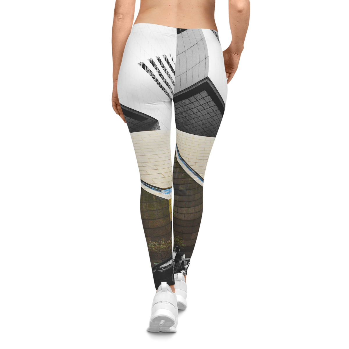 Leggings con imagen arquitectónica de Nueva York — Leggings urbanos de paisaje citadino para mujer