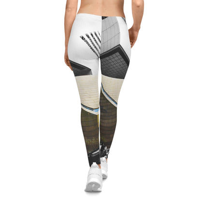 Leggings con imagen arquitectónica de Nueva York — Leggings urbanos de paisaje citadino para mujer
