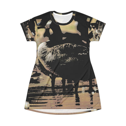 Lakeside Duck Dress – High-Contrast Serenity Edition