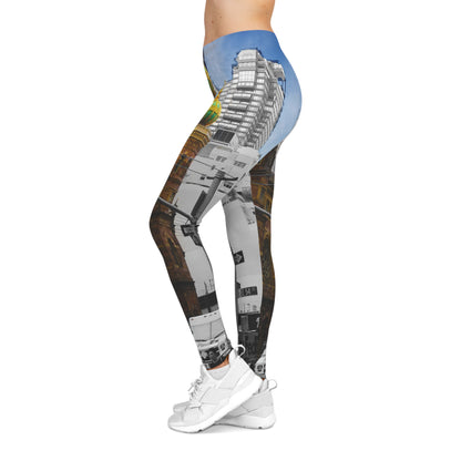 New York Cityscape Leggings — Vintage Cathedral & Urban Image Leggings