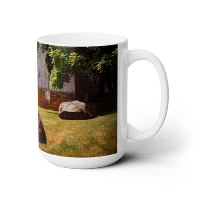 Elegant 15oz Ceramic Coffee Mug printed with a beautiful country landscape.