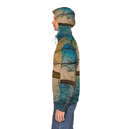 Scenic Lake Sunset Full‑Zip Hoodie