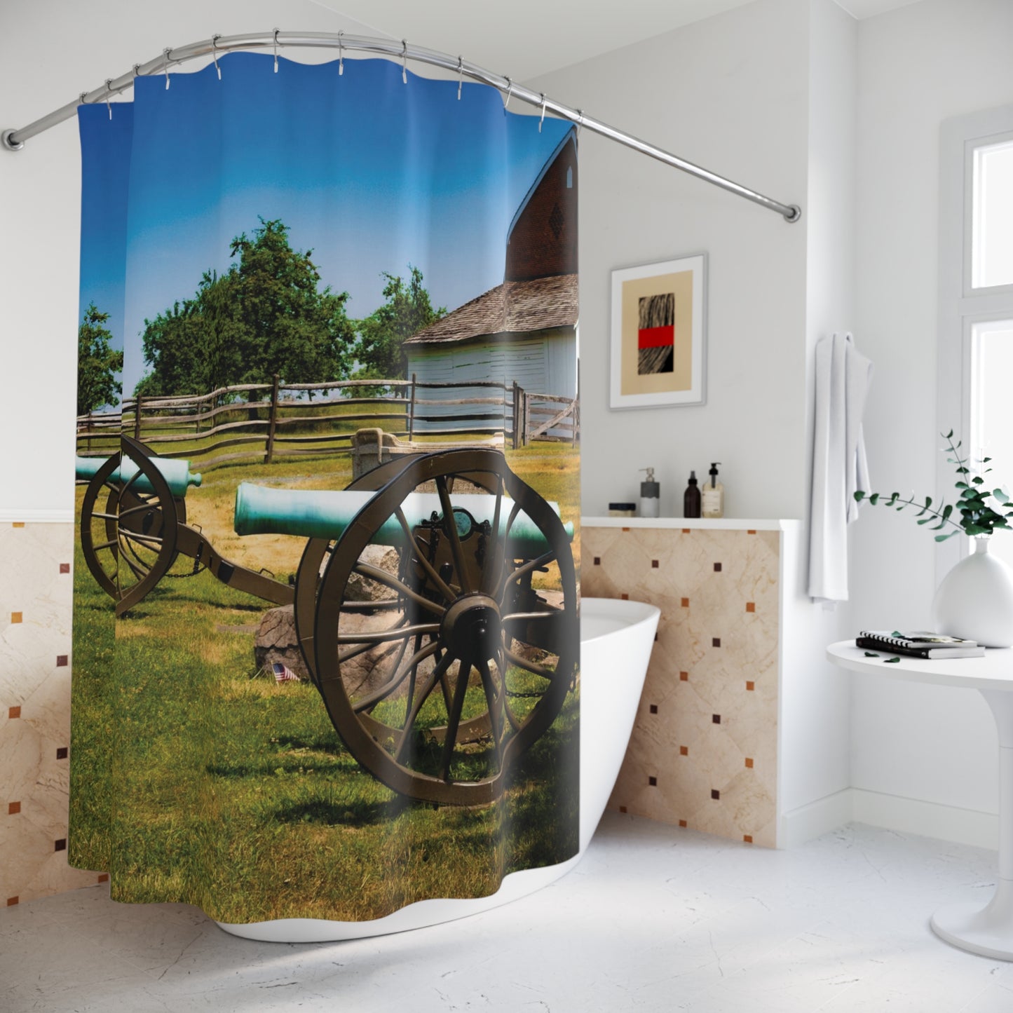 Shower Curtain Printed With Exclusive, High-Res, Full Color Beautiful Image.