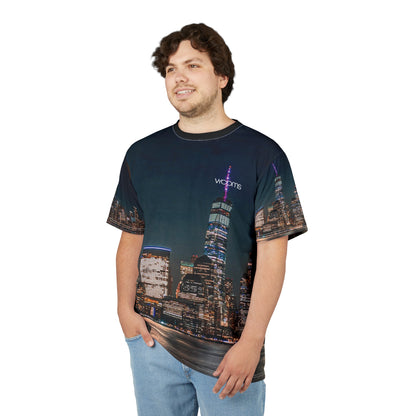 NYC Lower West Side Skyline Night Tee — Hudson River Photo Print
